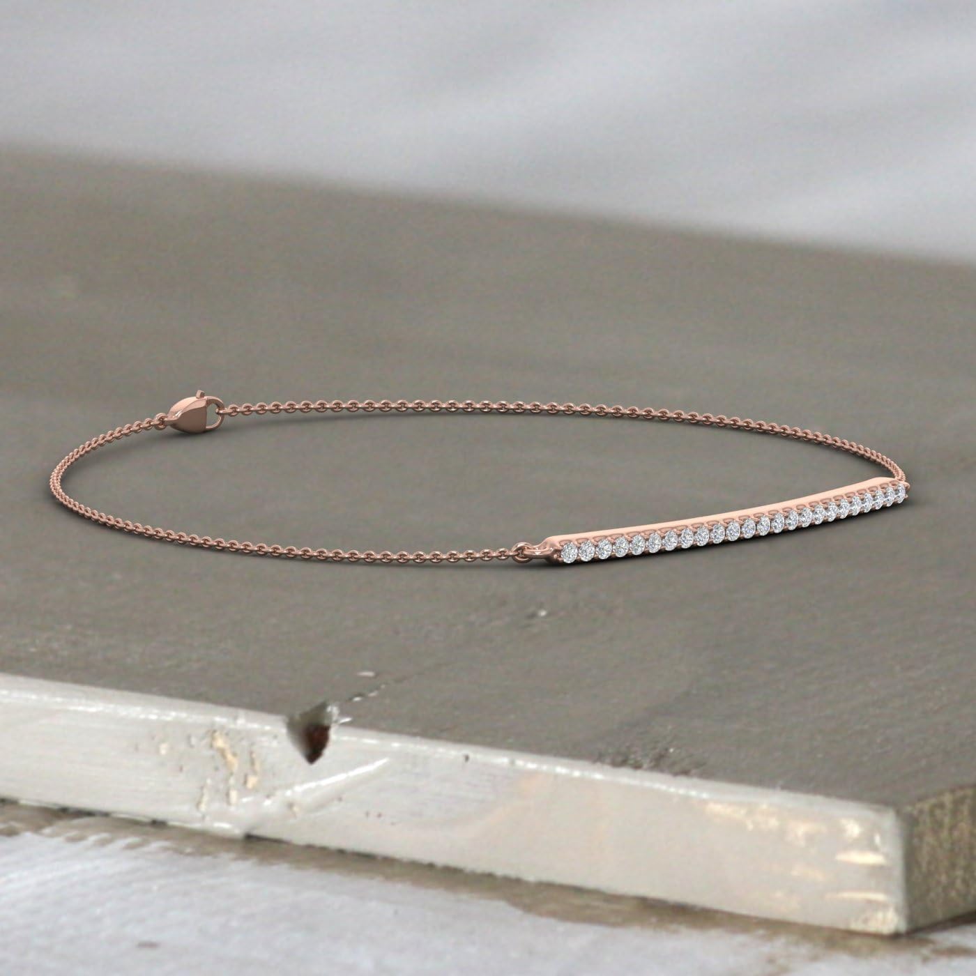 1/5 Carat Natural Diamond Bracelet for Women with Chain in 10K Gold (7.5 Inch) (I2I3 Clarity)