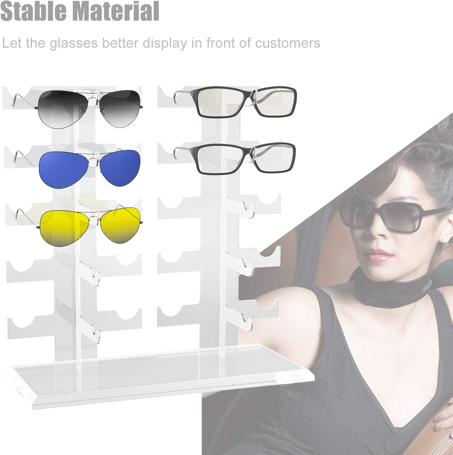 1 X Sunglasses Rack Sunglasses Holder Glasses Display Stand,Glasses Storage