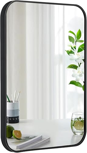 Espejo de baño para pared Espejo de tocador Espejo pequeño montado en la pared de 12 x 16 pulgadas para dormitorio, sala de estar, moderno espejo