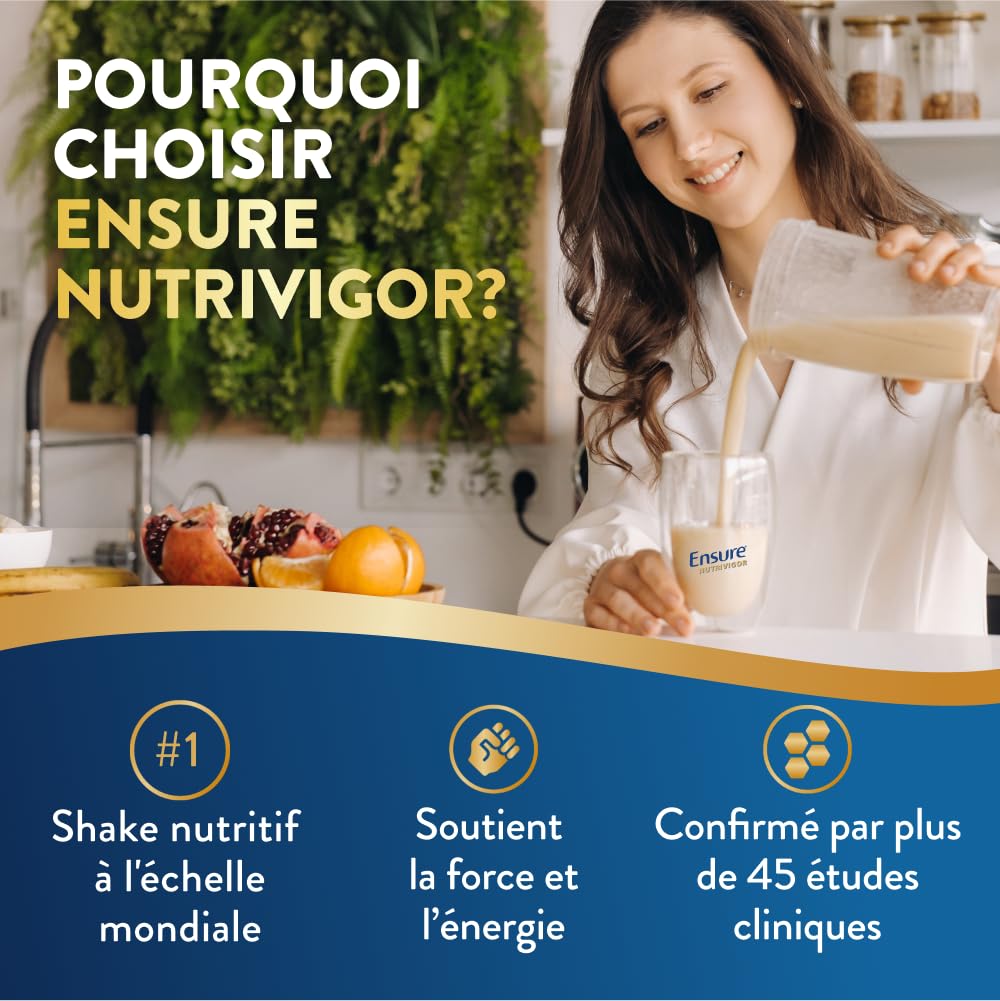 Ensure NutriVigor - Complément alimentaire avec protéines, 27 vitamines et minéraux et HMB - Pour une alimentation saine et équilibrée - Vanille- 1 x 850 g