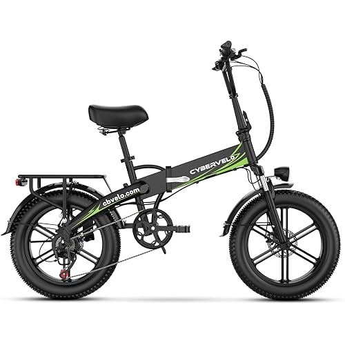 1000W Folding Electric Bike, 48V Large Removable Battery E Bike, 30+MPH, 80 Miles Max Range, 20" Fat Tire Electric Bike for Adults, Adult Electric Bicycles for Long