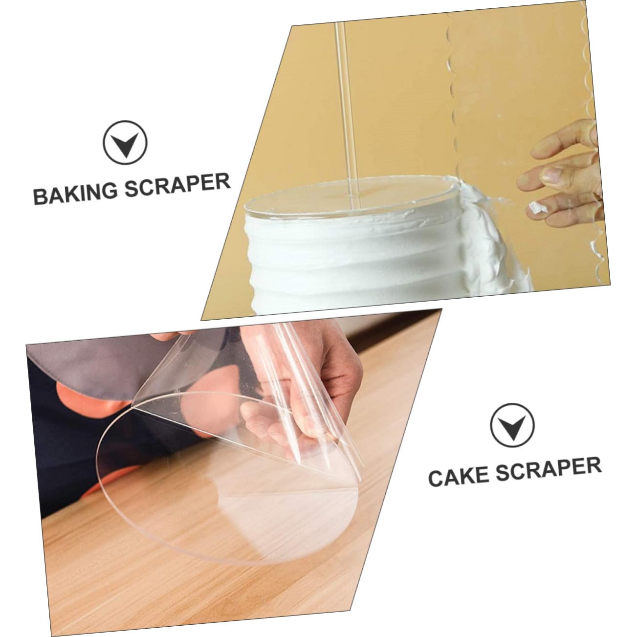 BESTYASH Set de Outils de Décoration Pâtisserie Acrylique Transparent avec Disques Ronds Grattoirs et Piliers Accessoires pour Découpe et Finition de Gâteaux