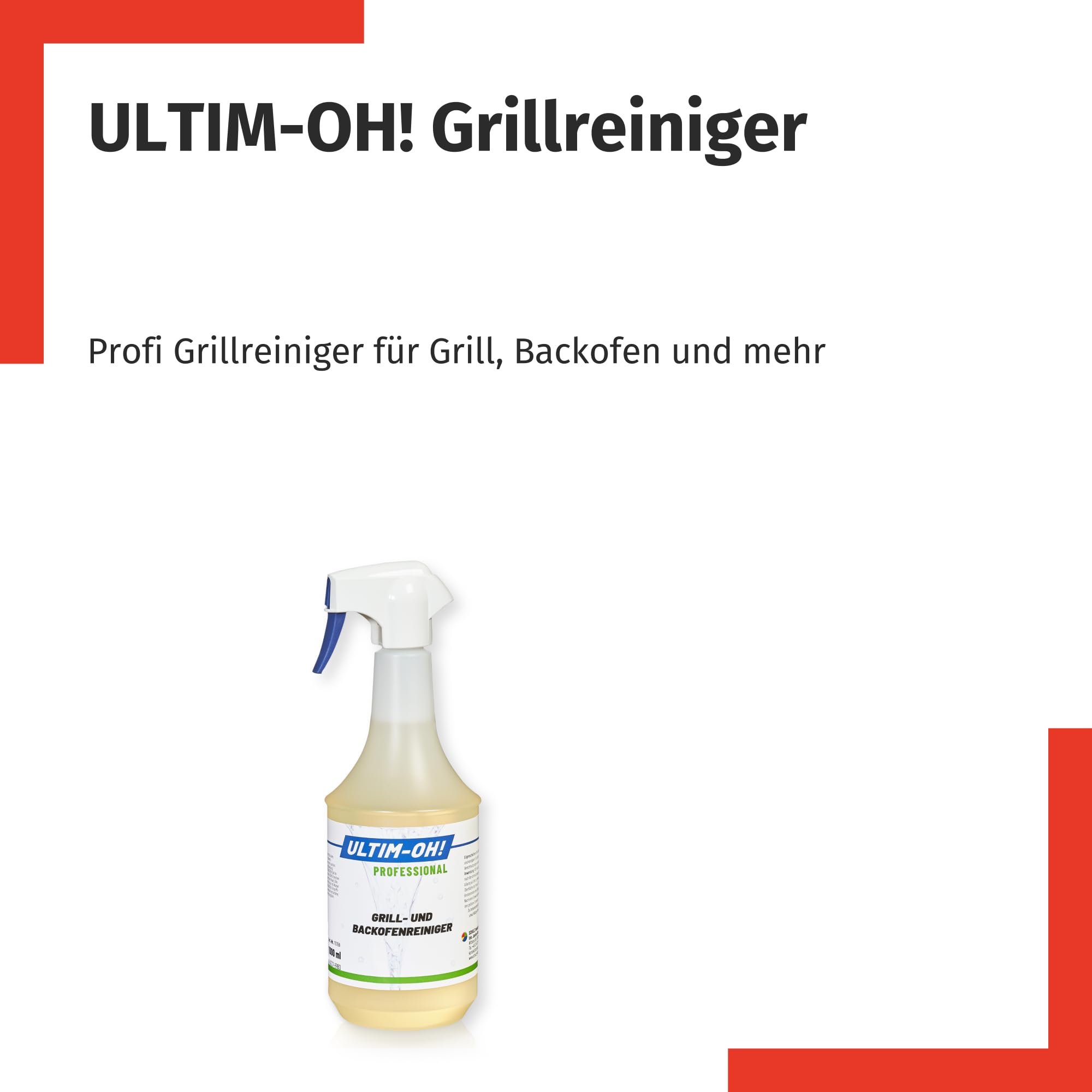 Professional Grillreiniger & Backofenreiniger extra stark 2 L I Gegen hartnäckige Verschmutzungen I Grillreiniger Gasgrill & Holzkohlegrill
