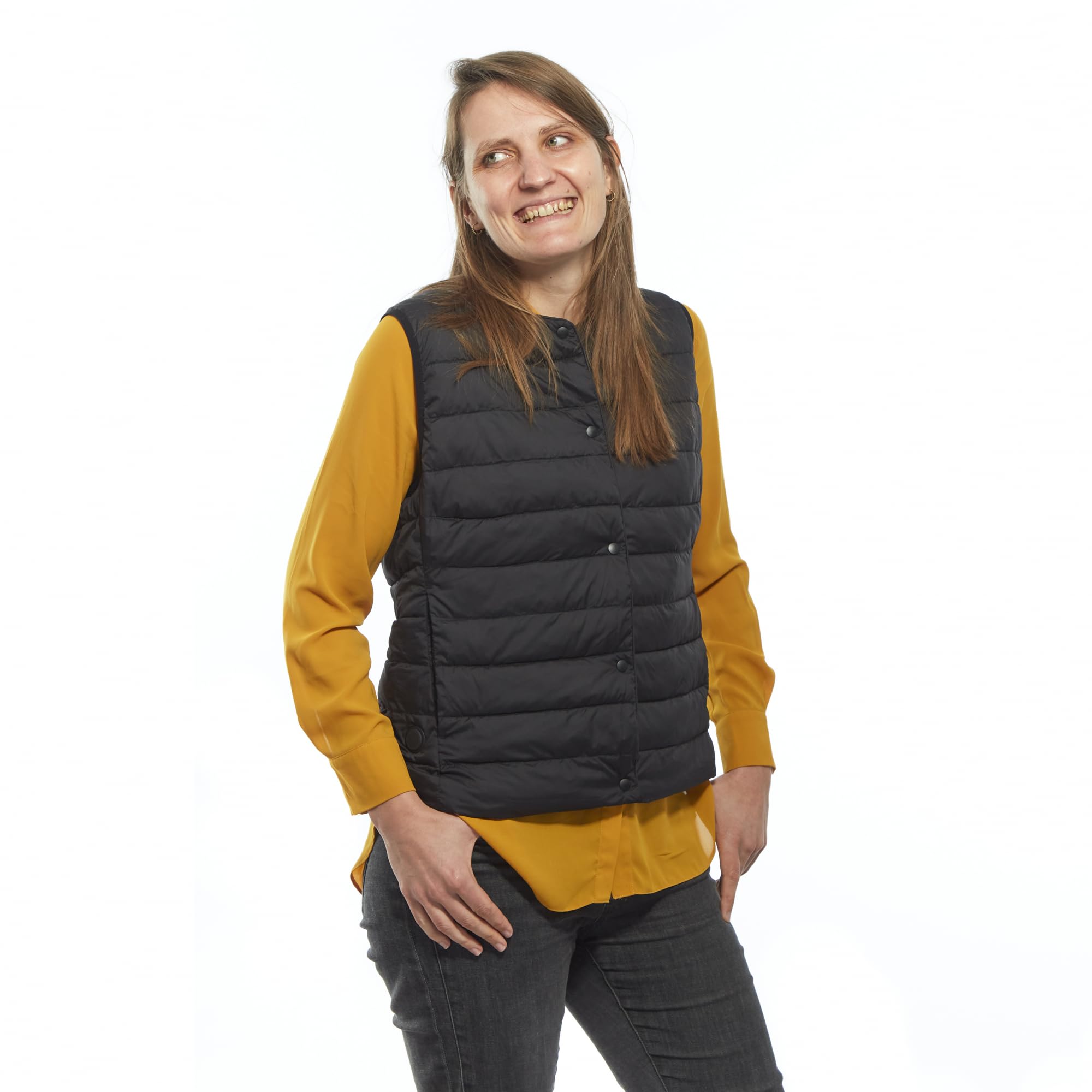 Woozoo® by Ohyama, Verwarmd jas/verwarmd vest, Licht en dun voor maximaal comfort, 4 verwarmingsniveaus van 38°C tot 53°C, Voor dames maat L - Heated Vest HW - Zwart