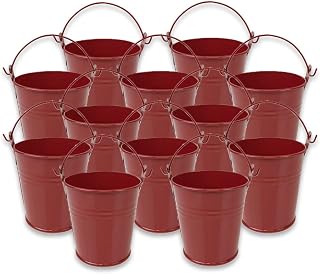 Just Artifacts Mini 3~Inch Height Metal Crayon Pencil Holder Favor Bucket Pail   - Compare price