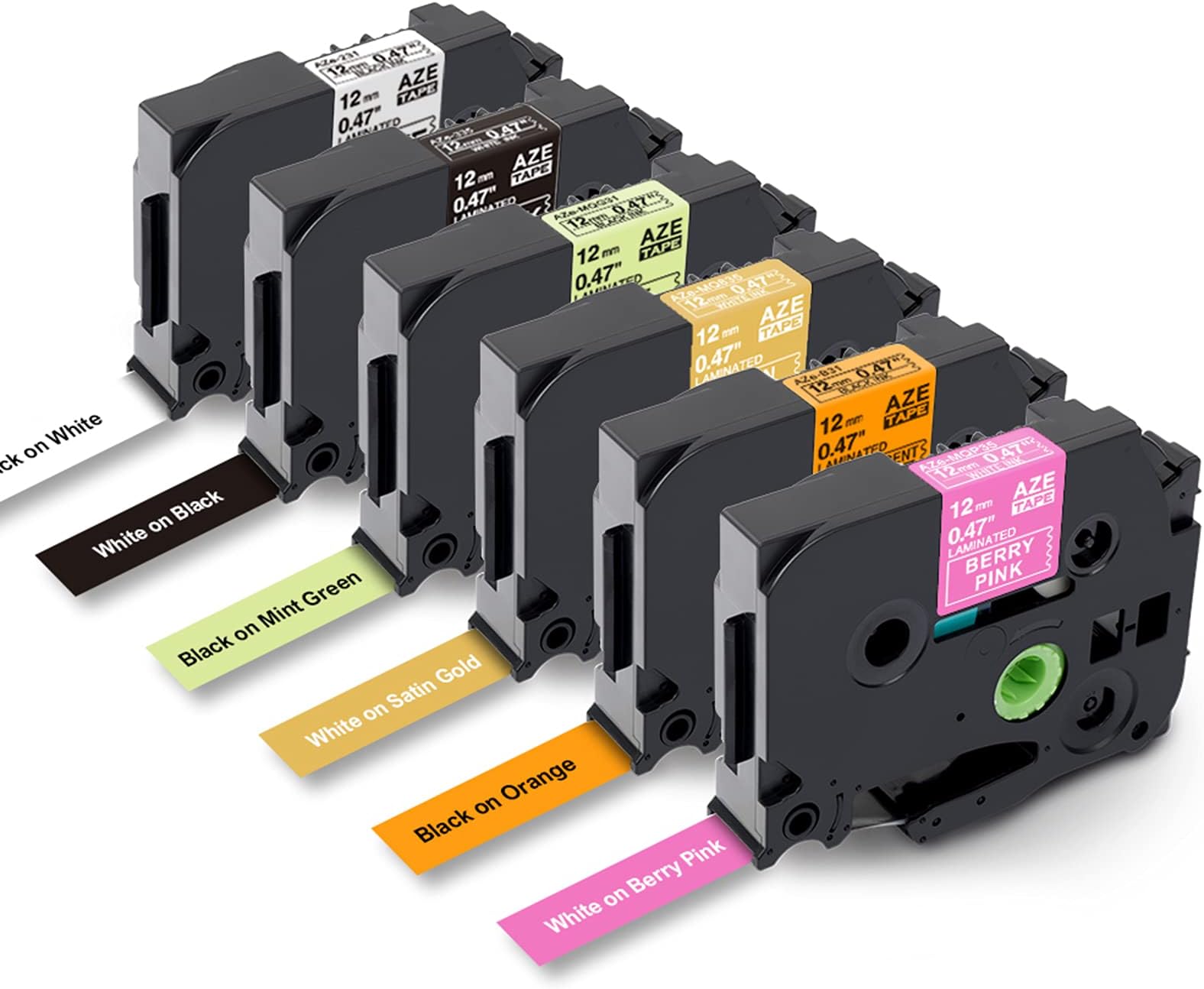 Markurlife Compatible Label Tapes Replacement for Brother P-Touch 12mm TZe-231 TZe-335 TZe-MQP35 TZe-MQ835 TZe-MQG31 TZe-B31 Label Tape with Label Printer PT-D400 PT-H100LB PT-H100 PT D210,6PK