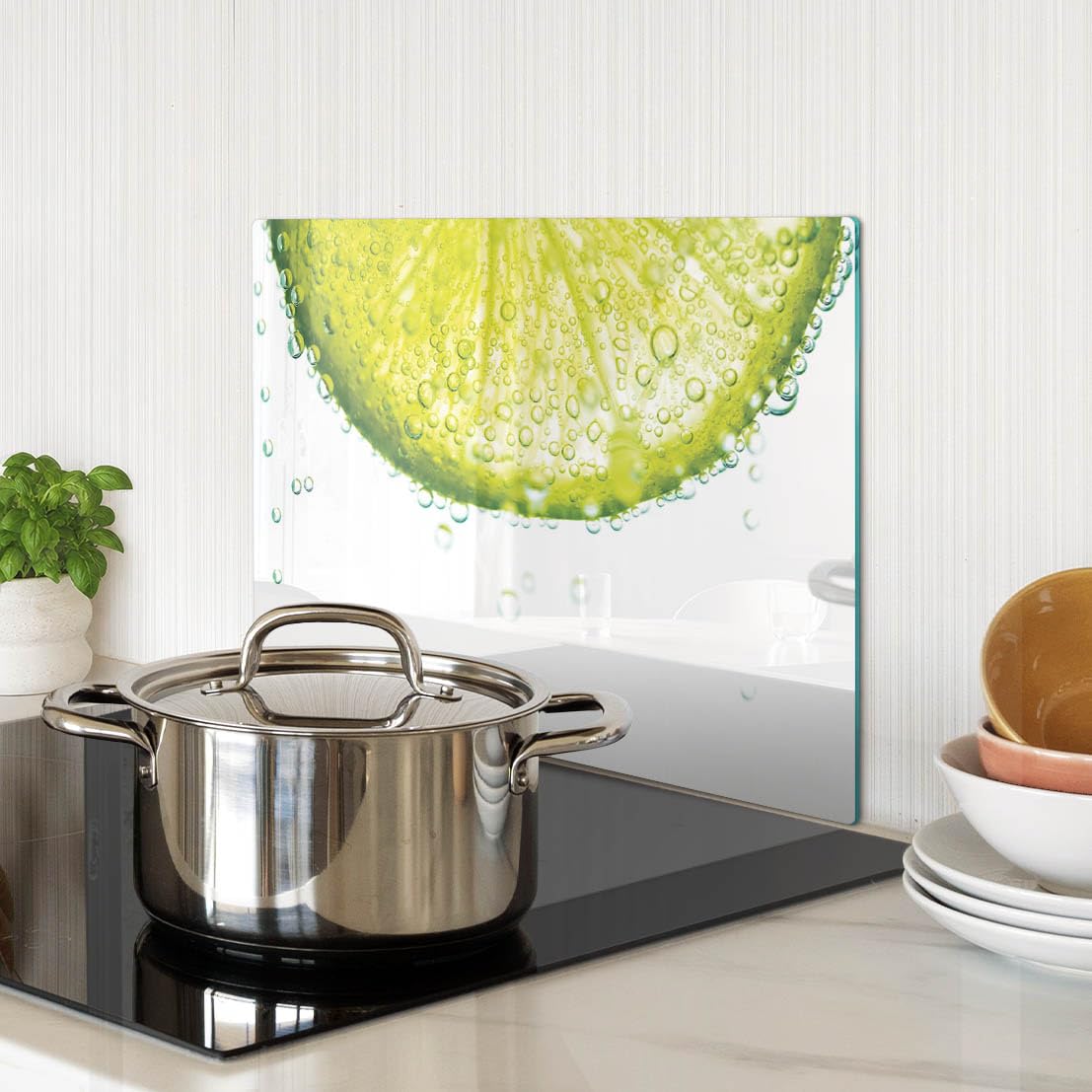 Schermo di protezione e tagliere in vetro temperato 40x30 cm Acqua di lime