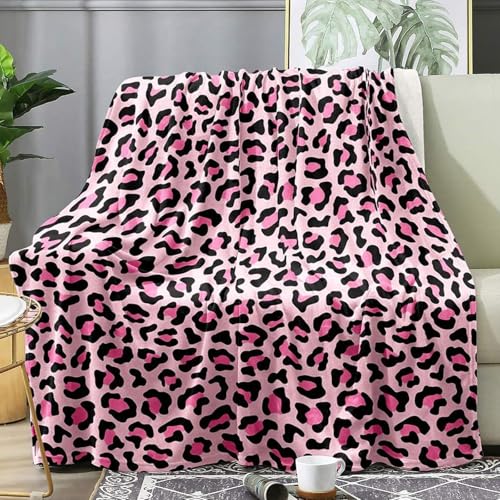 flowereyes Coperta con stampa leopardata Coperta in flanella morbida e accogliente per arredamento casa Letto Divano Poltrona