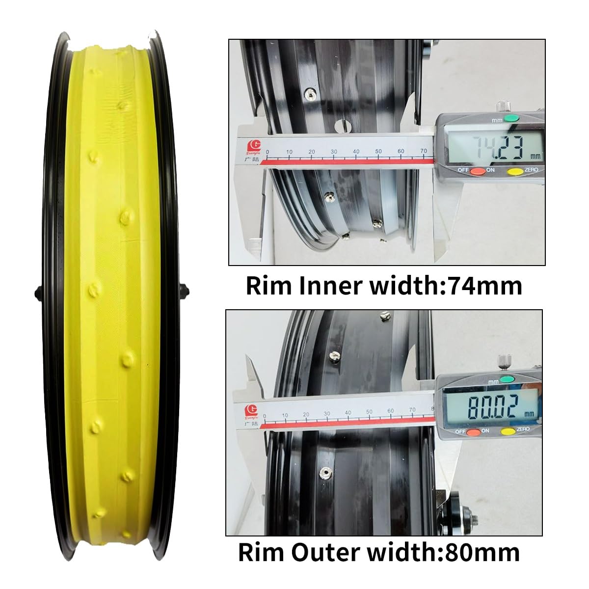 Ruota Anteriore per Biciclette con Pneumatici Larghi 20/26 x 4 Pollici, Cerchio in Lega a Doppia Parete, 36 Fori, Freno a Disco, sgancio rapido 9 x 135 mm, per Bici elettriche da s