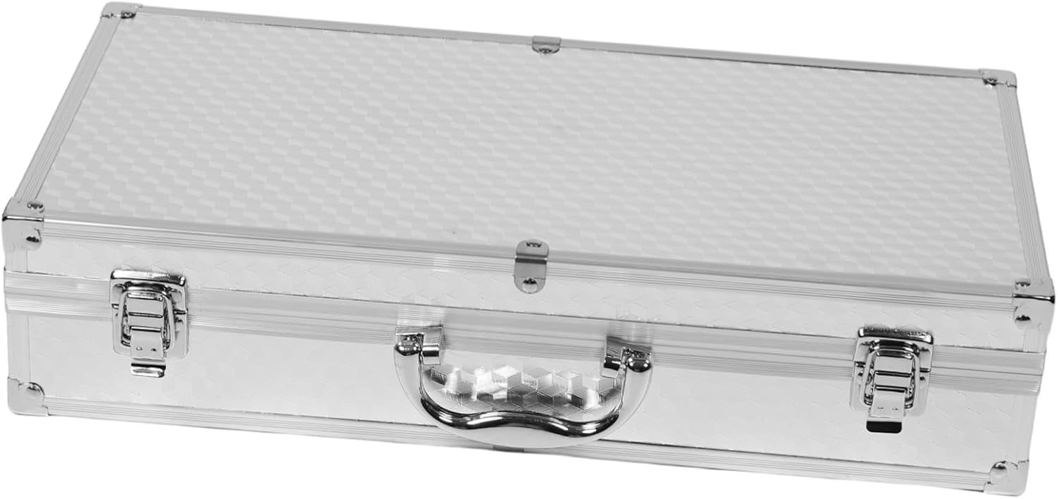 Portable Microphone Case with Shockproof Foam Interior Aluminum Alloy Carrying Box for Handheld Mics for Ktv Concerts Travel Storage