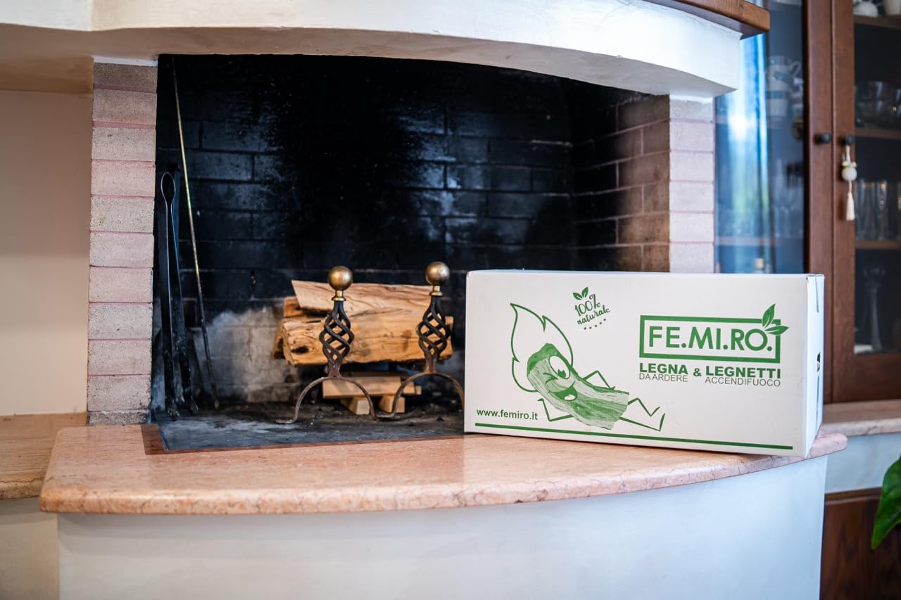Legna da Ardere di Olivo in Scaglie BIGCHIPS in Scatole da 20 kg – Accendi Camino e Mantenimento Fiamma – Per Camino, Stufa, Forni, Pizzerie e Barbecue – Fornitura 20 kg