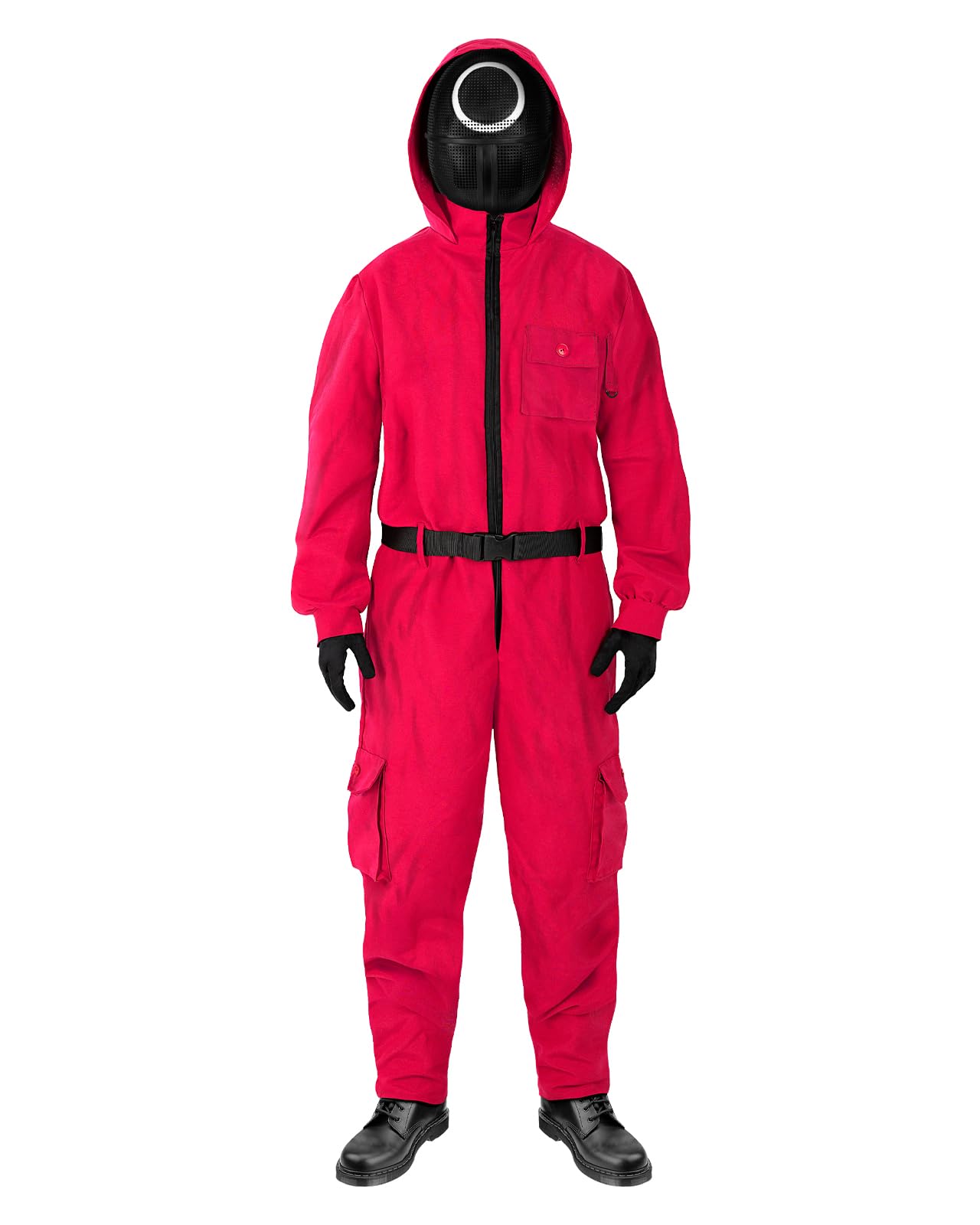 Funidelia Offizielles Squid Game Netflix Kostüm für Herren und Damen mit Kreis-Maske, Overall Squid Game für Erwachsene, Karneval, Halloween und Partys