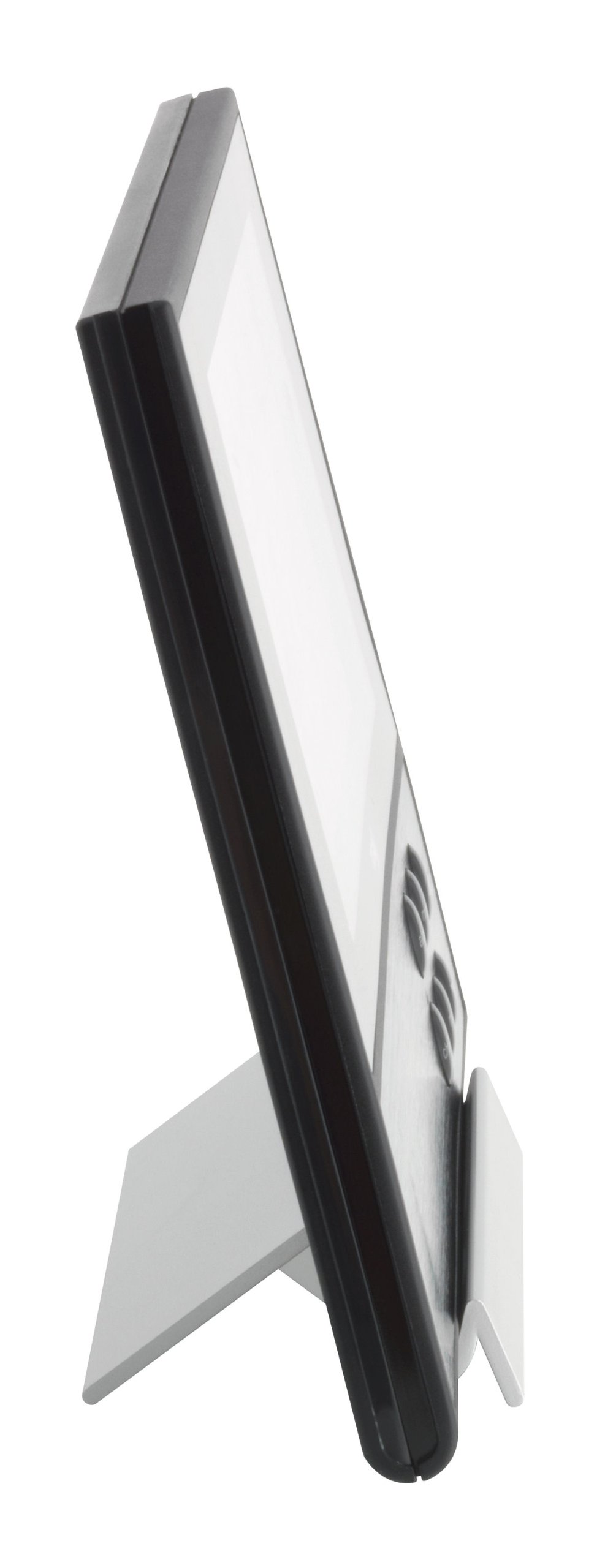 TFA Dostmann 35-1107 Pure - Stazione Meteo Radio, con Design Extra Piatto, previsioni meteorologiche, Temperatura Esterna, Temperatura Ambiente, Colore Nero