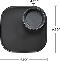 Vista 8 de Madesmart Dipware Reusable Dining Plate/Serving Tray for Appetizers and Snacks, Food-Safe Appetizer Serving Platter with Removable Dip Bowl