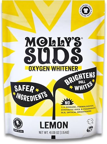 Mollys Suds Blanqueador de oxígeno natural Alternativa de blanqueador natural ingredientes derivados de plantas Blanquea e ilumina los colores
