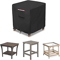 Vista 26 de okcool Funda para mesa de centro para exteriores, impermeable, rectangular, para mesa auxiliar pequeña, 48 x 28 x 16 pulgadas, fundas rectangulares