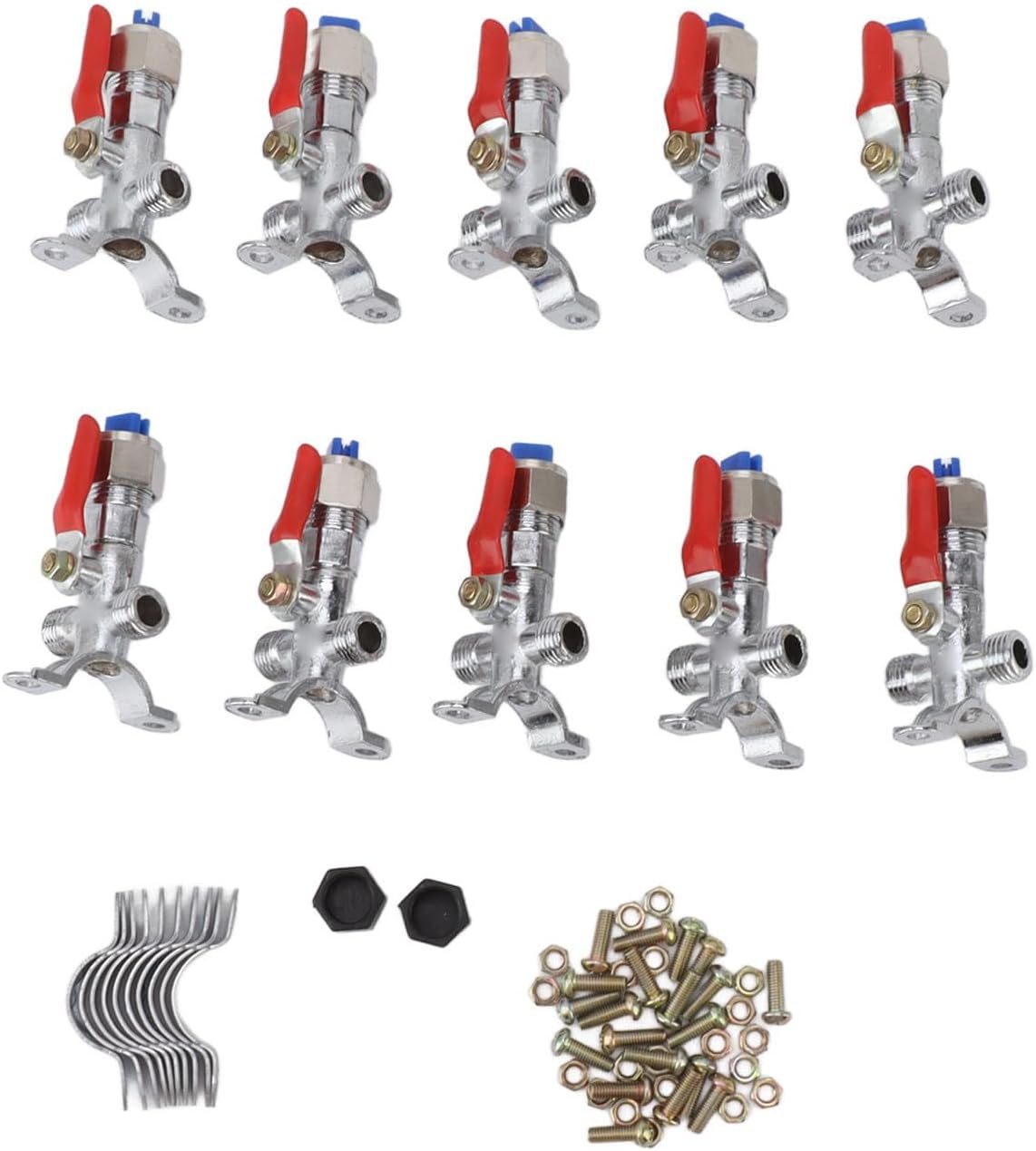 Atomizing Spray Nozzle Set 10PCS Zinc Alloy for Agricultural Irrigation, Lawn Misting Fan Nozzle - Durable Rust Construction, Easy Installation for Garden and Landscapi