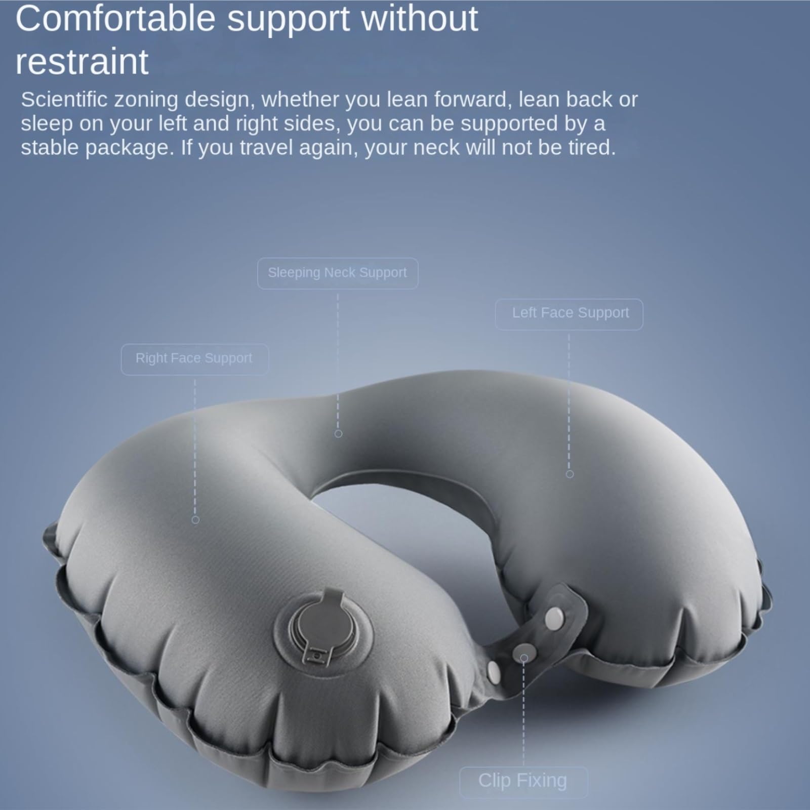Almohada De Viaje Cuello Oficina Almohada Inflable For El Cuello, Portátil, For Siestas, For Viajes Accessorios De Viaje(Grey)