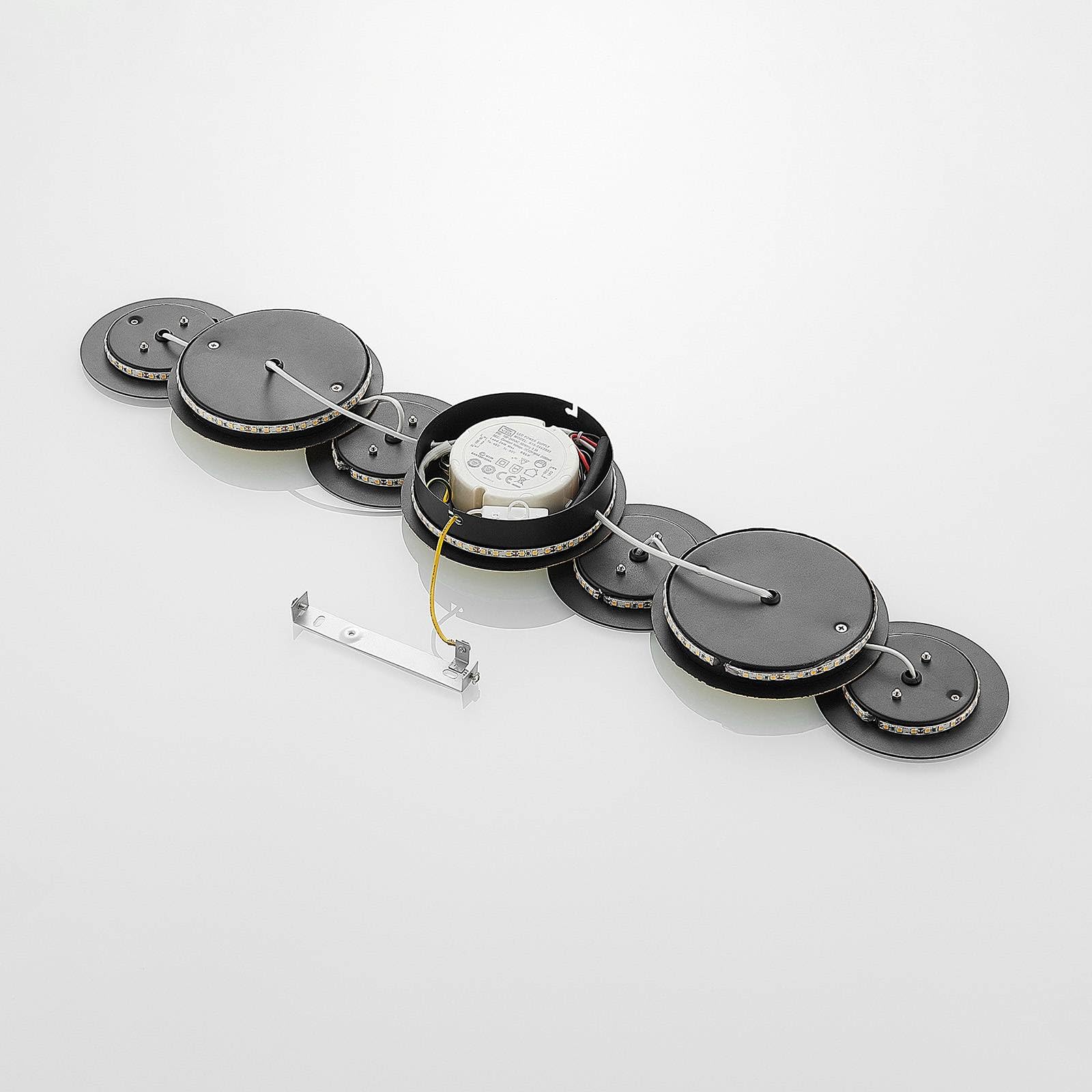 Lindby LED Wandleuchte, Wandlampe Innen Grazyna (Modern) in Schwarz aus Metall (7 flammig) - Wandstrahler Wandbeleuchtung Schlafzimmer/Wohnzimmer Wohnzimmerleuchte
