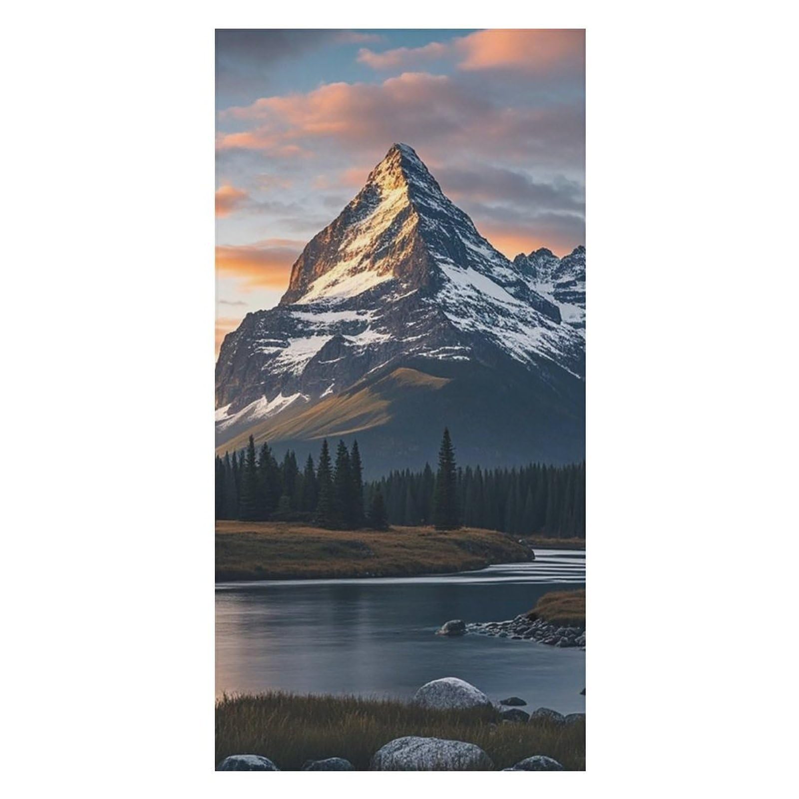Mount at Sunset Beach Towels Extra Large, Quick Dry Absorbent Multipurpose, Oversized Beach Towel, Sand Free Foldable Lightweight, Travel Towel, For Beach Pool Camping Travel Vacation, 63x31.5 in