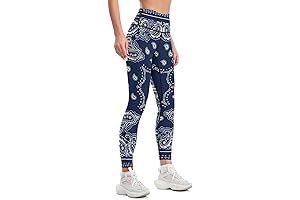 Women's Blue Bandana High Waisted Yoga Leggings