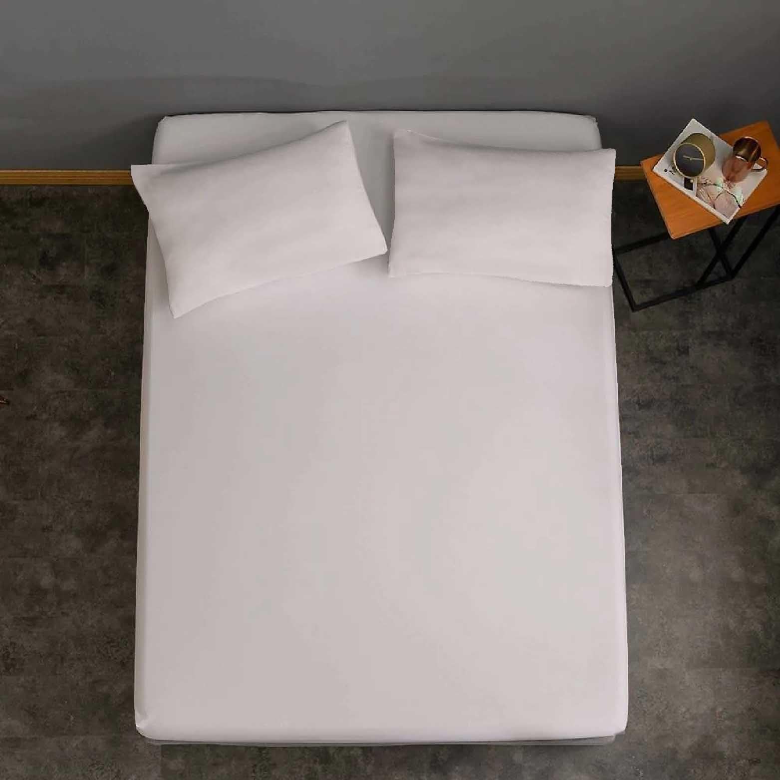 Deep Fitted Sheet with Pillowcases| Sustainable Ultra Soft Cotton 180 Thread Counts | Plain Deep Fitted Sheet With Matched Pillowcases | Fade Resistant (Blush, King+2Pillowcases) — image 1