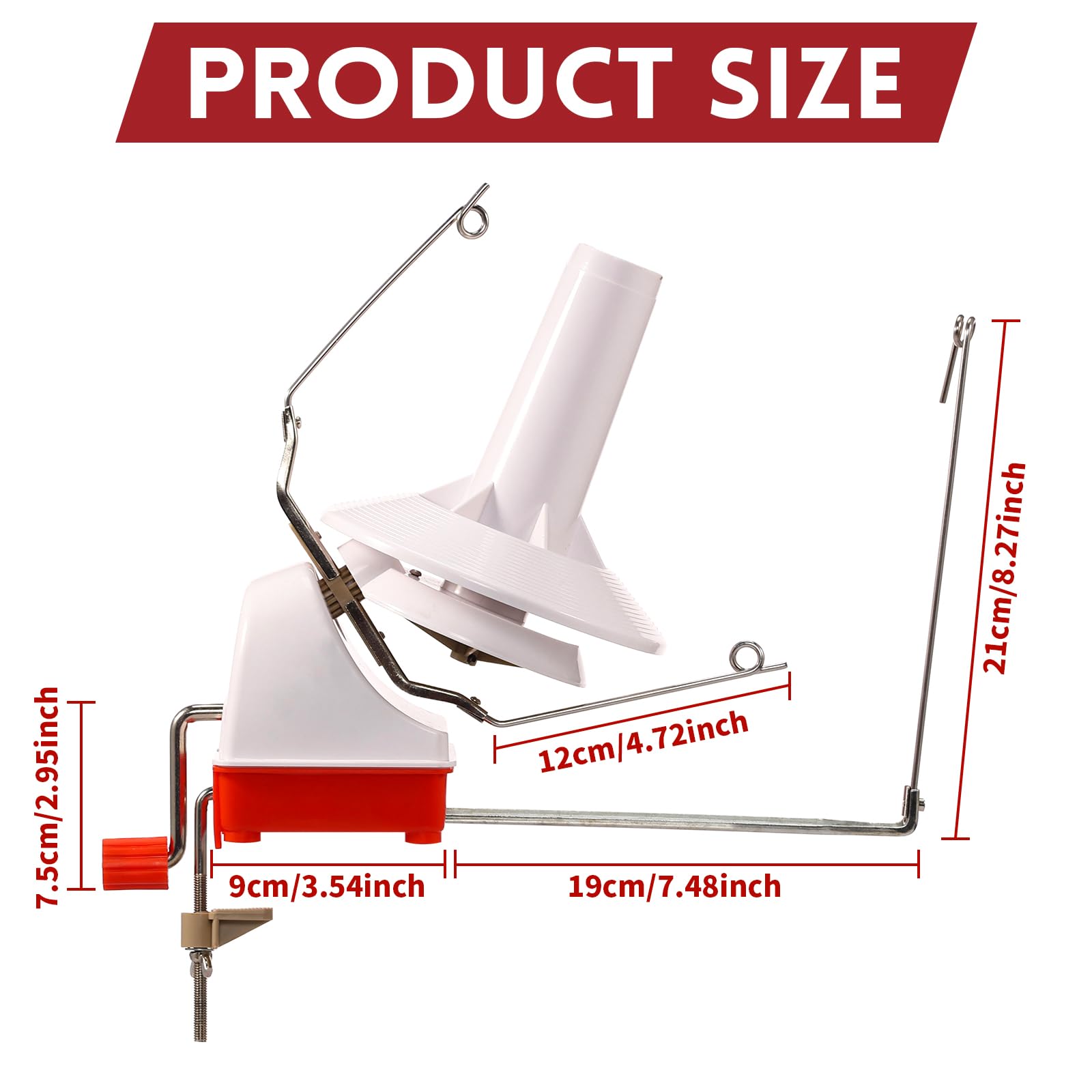 FALESOUL Yarn Winder, Large Capacity Yarn Ball Winder for Crocheting, Hand Operated Yarn Baller, Yarn Spinner Roller Wool Winder Good Helper for Fiber Wool String Ball Crocheting Weaving