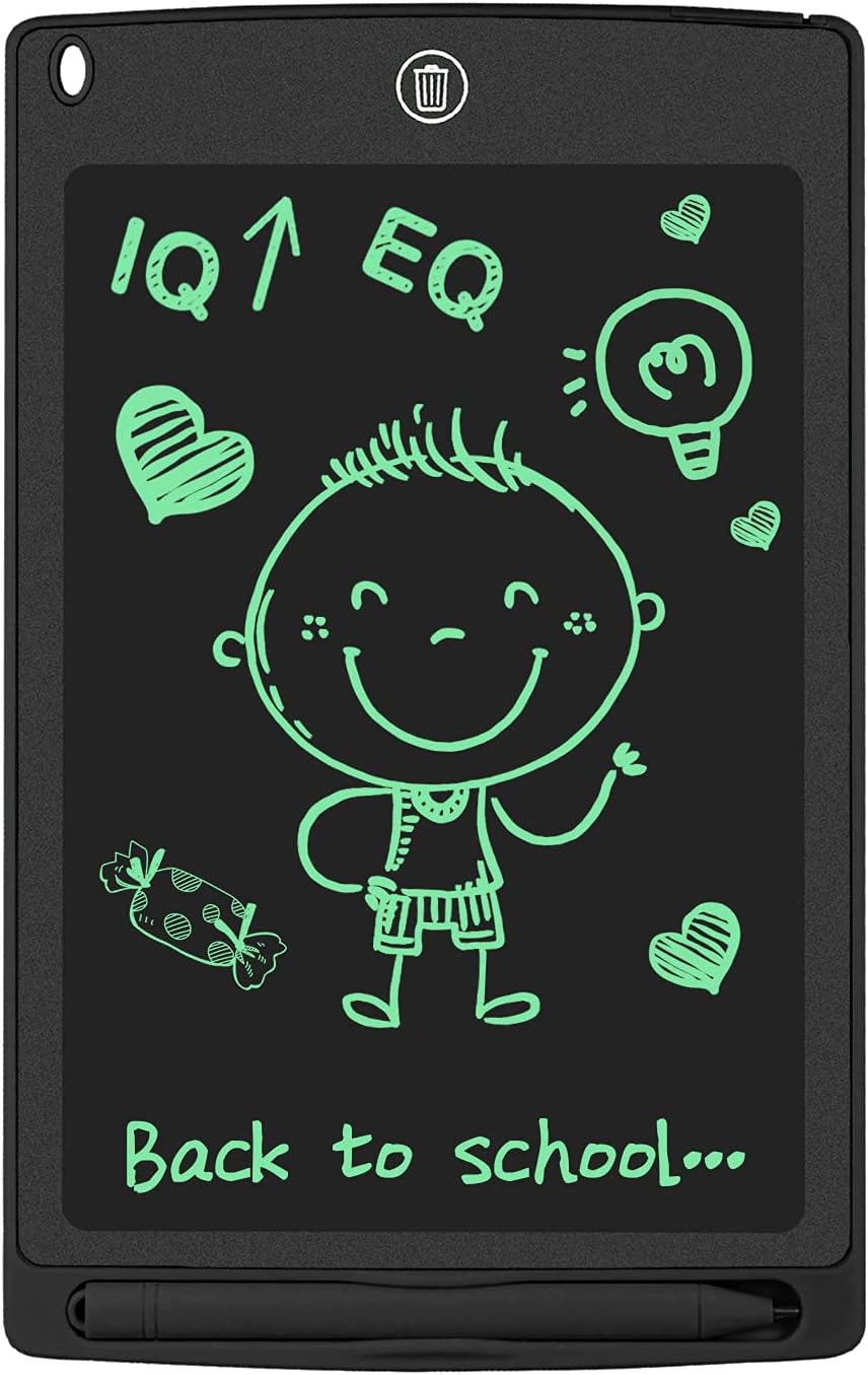 GUYUCOM LCD Kids Doodle Board, 8.5 Inch Electronic Writing Tablet with Lock Function, Erasable Doodle Drawing Pad for Kids Toys Birthday Gifts (Black)