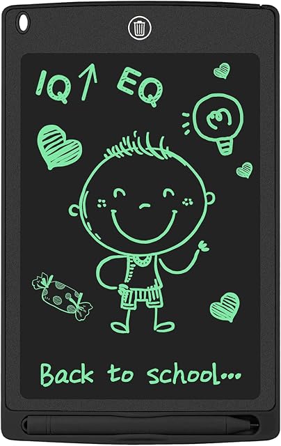 GUYUCOM LCD Kids Doodle Board, 8.5 Inch Electronic Writing Tablet with Lock Function, Erasable Doodle Drawing Pad for Kids Toys Birthday Gifts (Black)