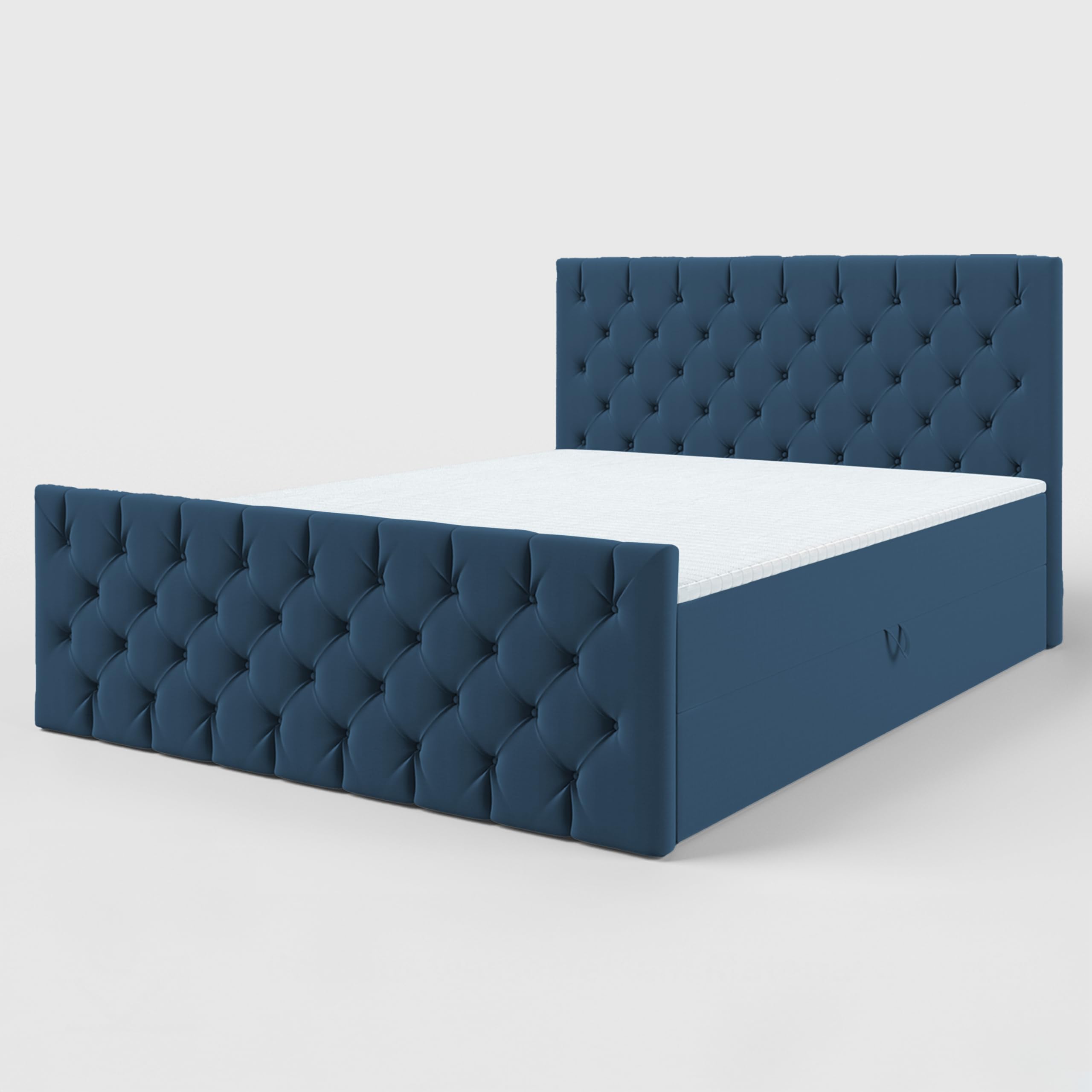 Boxspringbett 200x200 mit Bettkasten - Bett mit Matratze und 2 Bettkästen - Schlafzimmerbett mit Topper - Bequemes und Elegantes Doppelbett für das Schlafzimmer