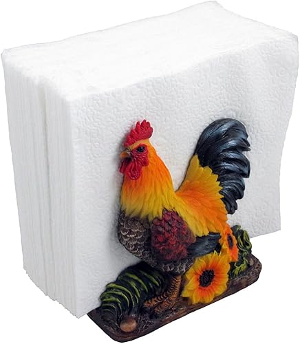 Miniatura 3 de Servilletero decorativo de gallo, escultura para figuras y estatuas como decoración de cocina de granja y campo, centros de mesa y regalos