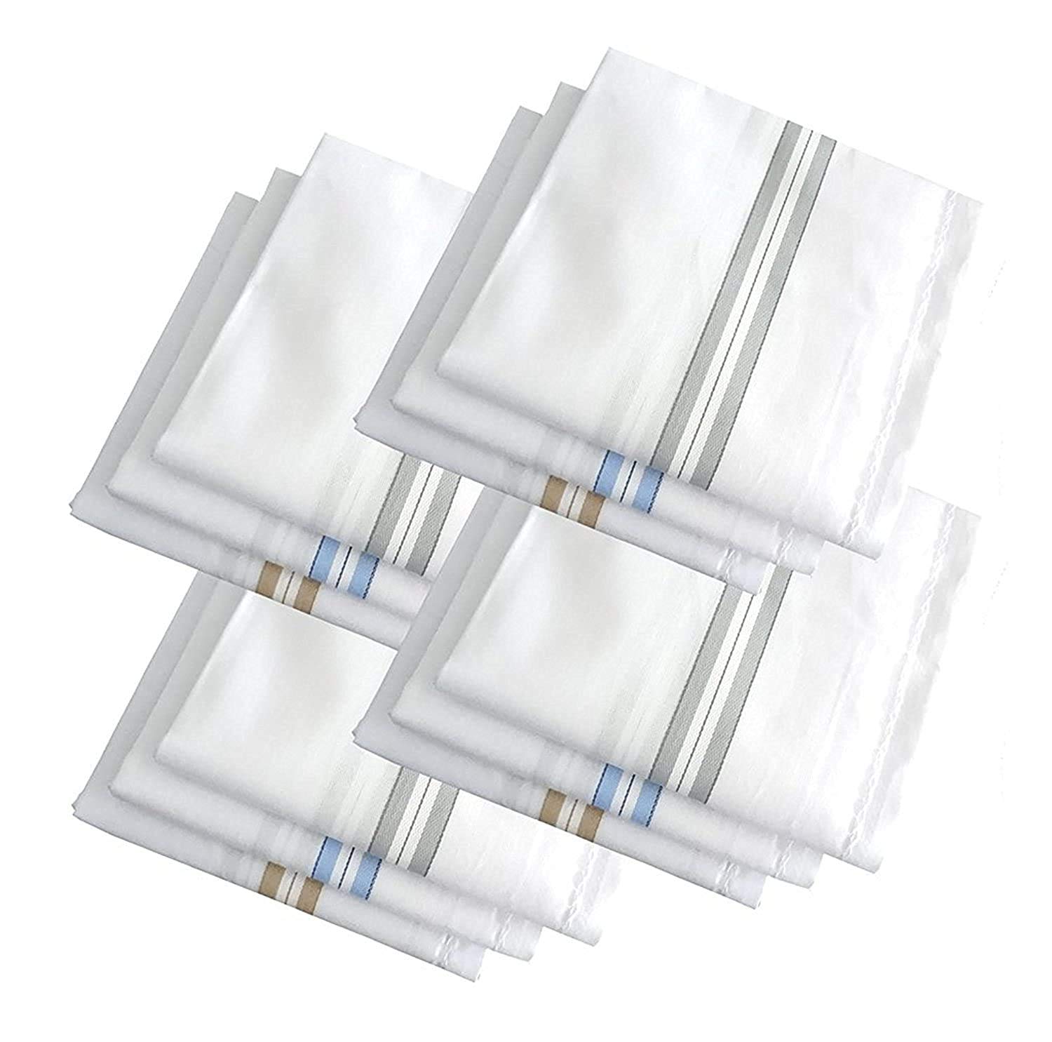 White Cotton Gents Men Hanky Handkerchief (Full Size)-image-46