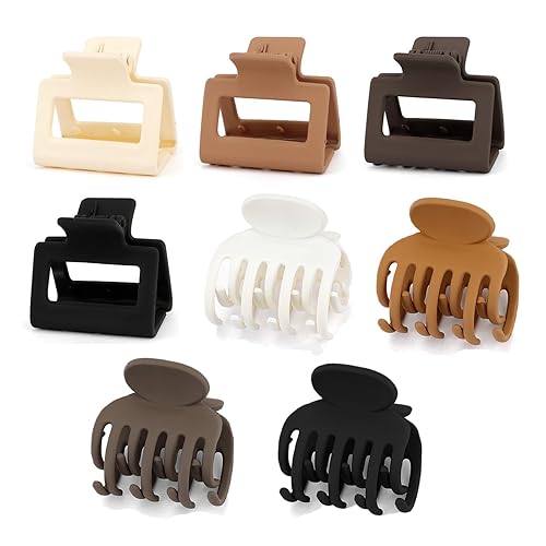 Miniatura 1 de Pinzas de garra pequeñas para mujeres y niñas, pinzas de garra duraderas mate antideslizantes para cabello fino y mediano, lindas pinzas para el