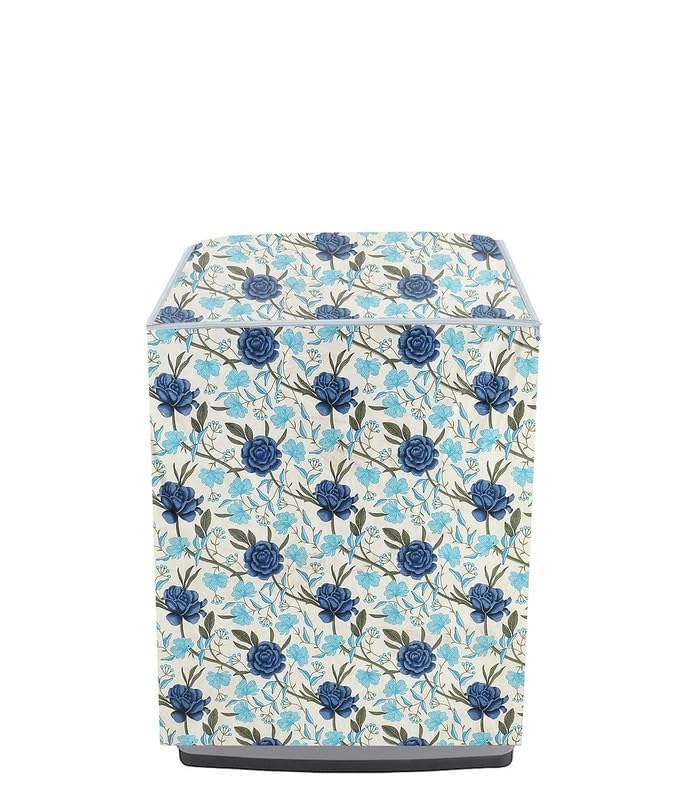Image of WOAH Top Load Fully Autometic Washing Machine Cover Compatible With ifb samsung bosch whirlpool haier lg and All Brand Universal Size 7kg | 7.5kg | 8kg (Blue rose) D