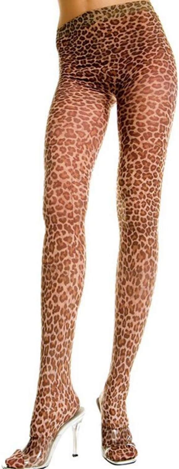QuennyLeopard print opaque pantyhose.