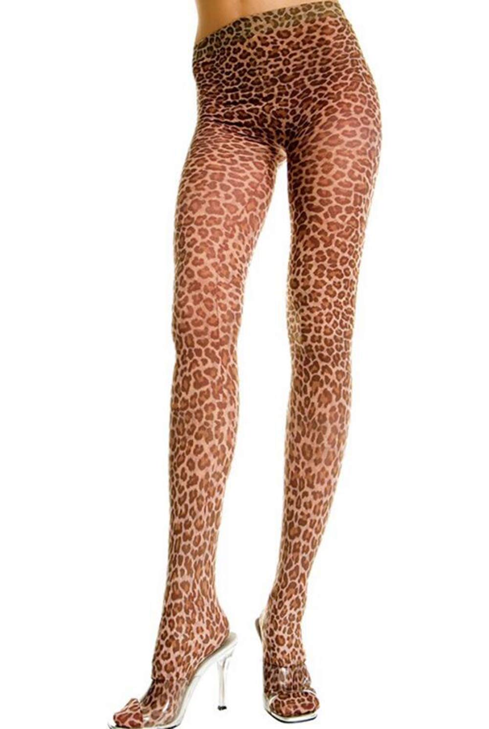 QuennyLeopard print opaque pantyhose.