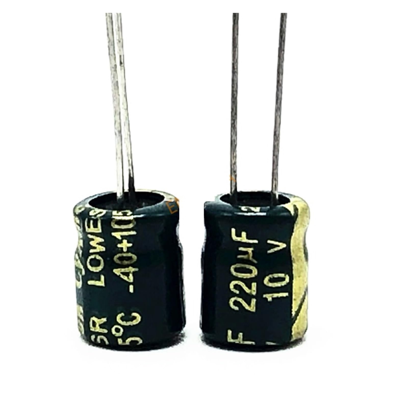 Condensateur électrolytique 10v 220uF radial 6x7mm haute fréquence pour circuit imprimé