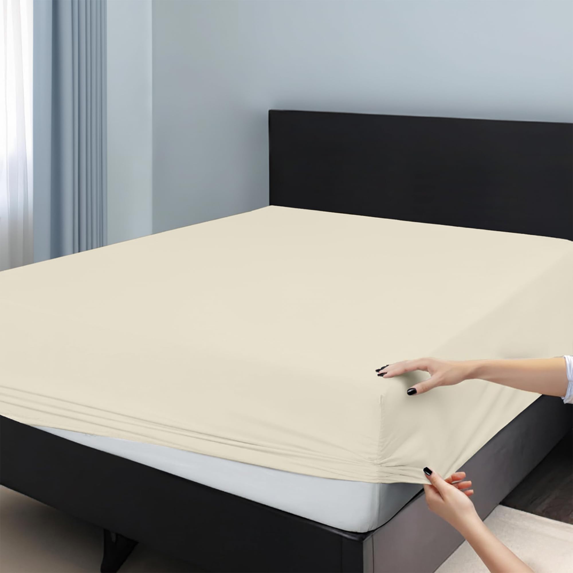 RV King Size Fitted Sheet – Ultra Soft 1800 Microfiber – Deep Pocket Fits Up to 16” Mattress – Wrinkle & Fade Resistant – Single Fitted Bottom Sheet