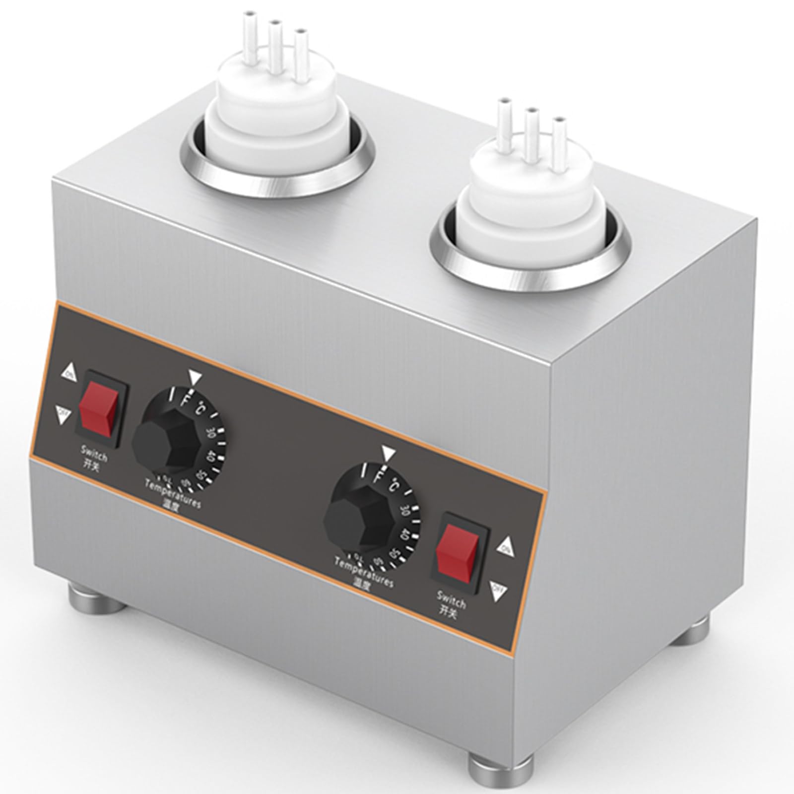 ASerZenith Electric Cheese Sauce Hot Fudge Dispenser Cheese Dispenser,86-185℉ Adjustable,2Grids