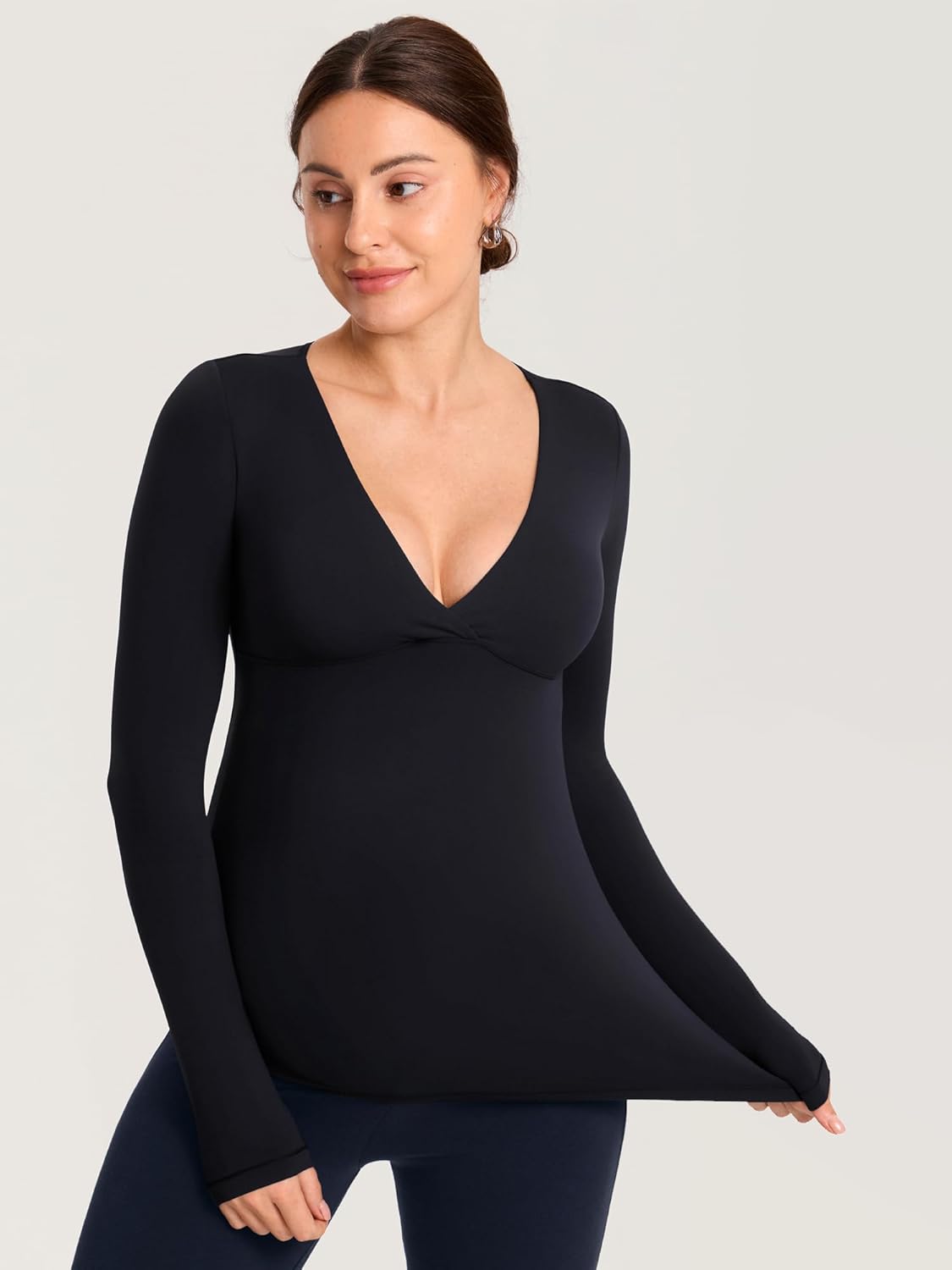 MOMANDA Maternity Nursing Tops Long Sleeve for Breastfeeding Crossover Pregnancy Nursing Shirts Soft Casual Tee