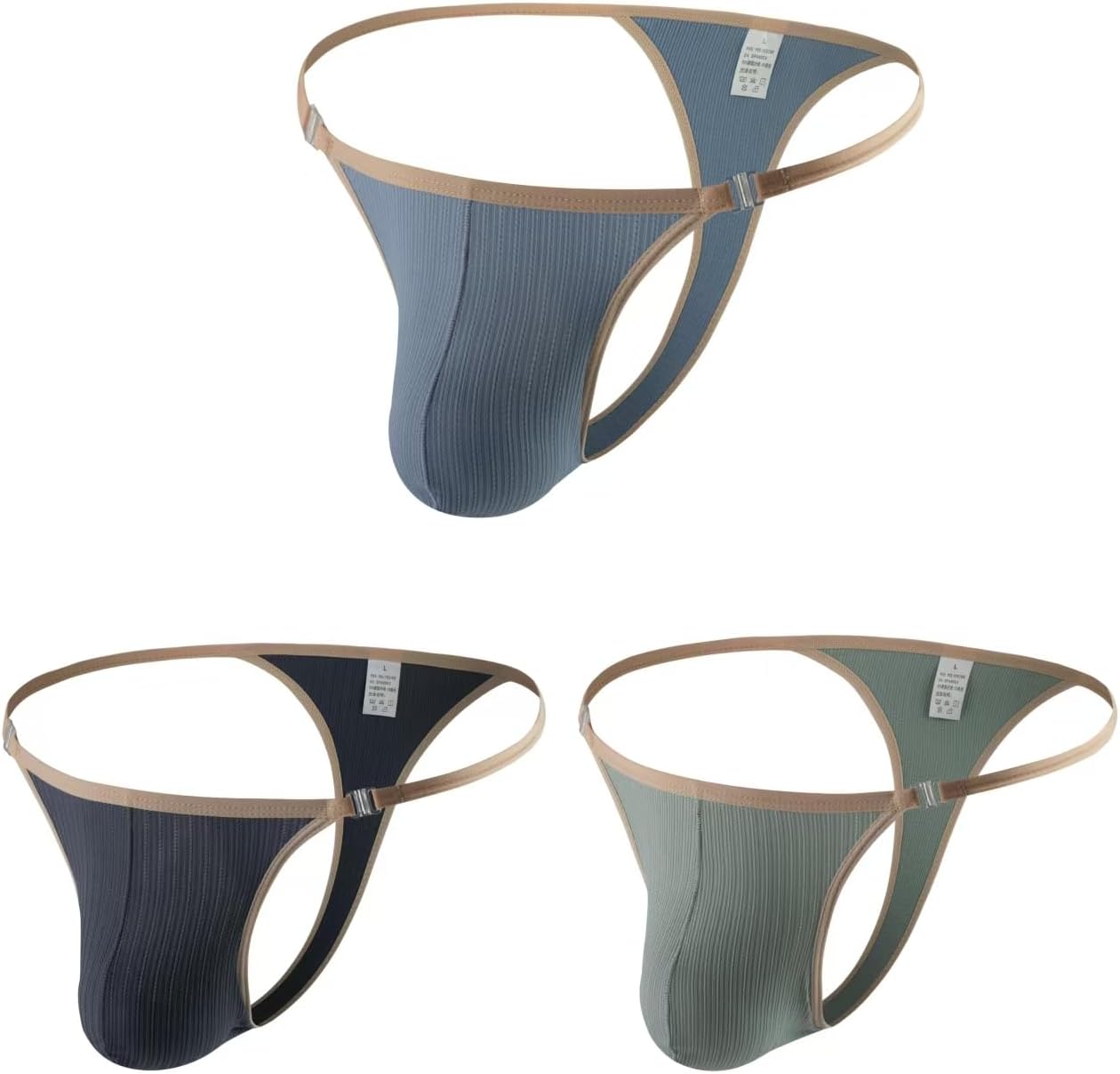 SOOMOOD Men's Low Rise Ultra-Thin Breathable Thong - Stylish and Comfortable Invisible Underwear 3 Pack