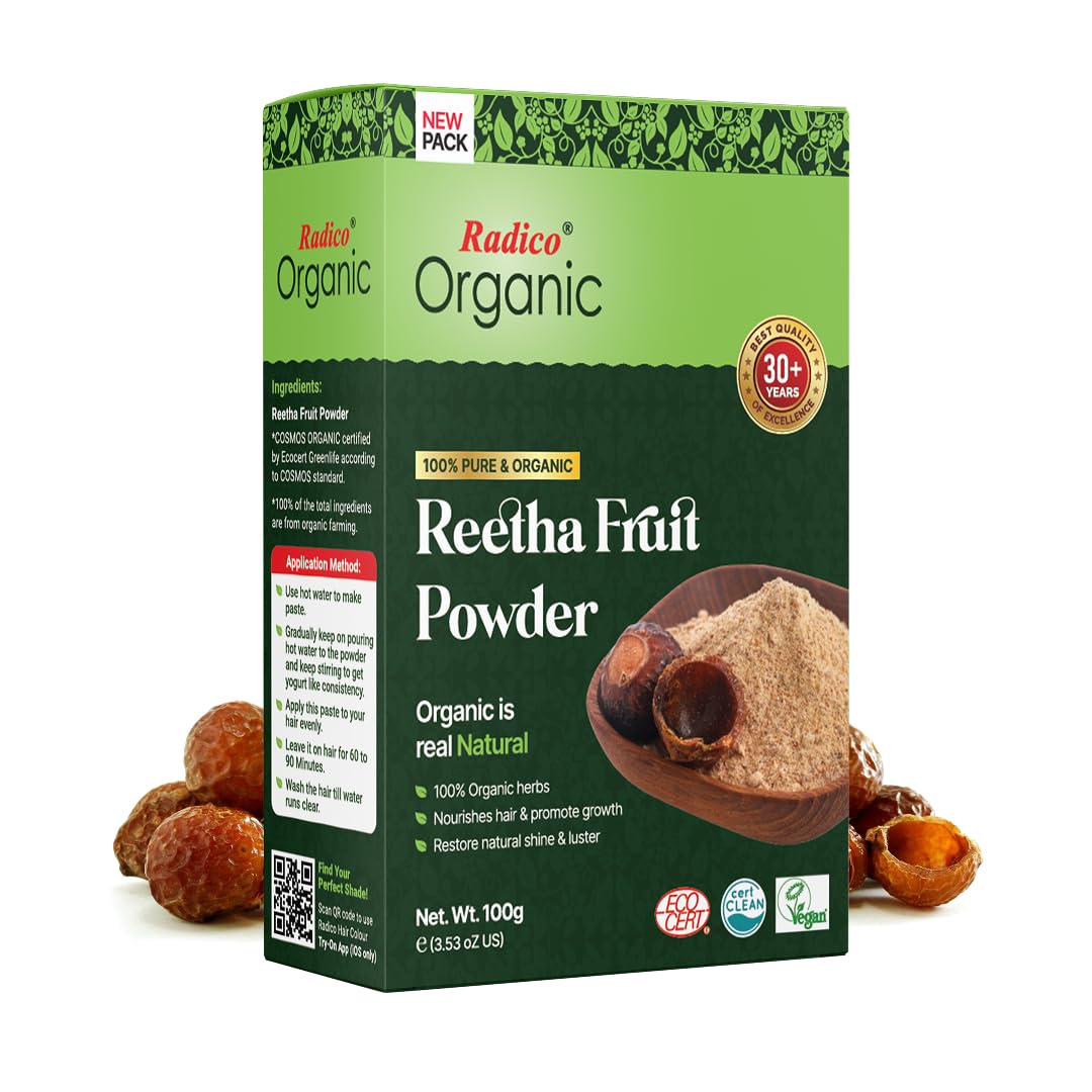 Radico Organic Reetha Hair Treatment Powder - 100% Organic, 100% Natural Herbs For Soft, Shiny & Healthy Hair, Anti Hair Loss, Repair & Nourish Damaged Hair, Prevents Dandruff & Hair Thinning (100g)-picture-16