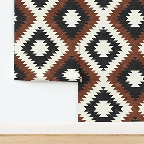 Miniatura 4 de Spoonflower Papel tapiz extraíble de 9 x 2 pies  Neutros a pequeña escala Brandywine Crema Moda Neutral Rust Tribal Southwest Papel pintado