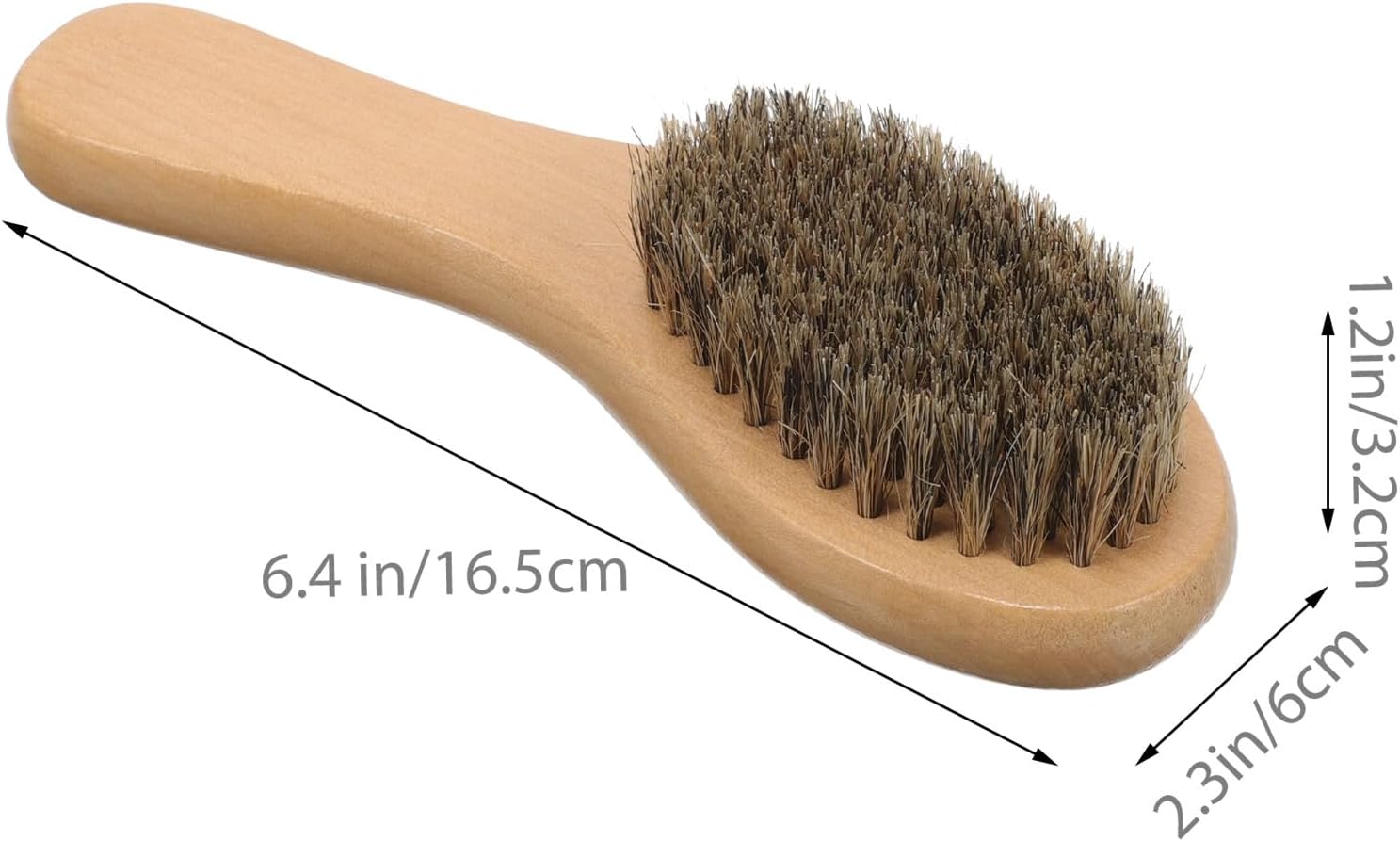 Shoe Brush for Polishing Soft Bristle Bent Handle with Wood Handle