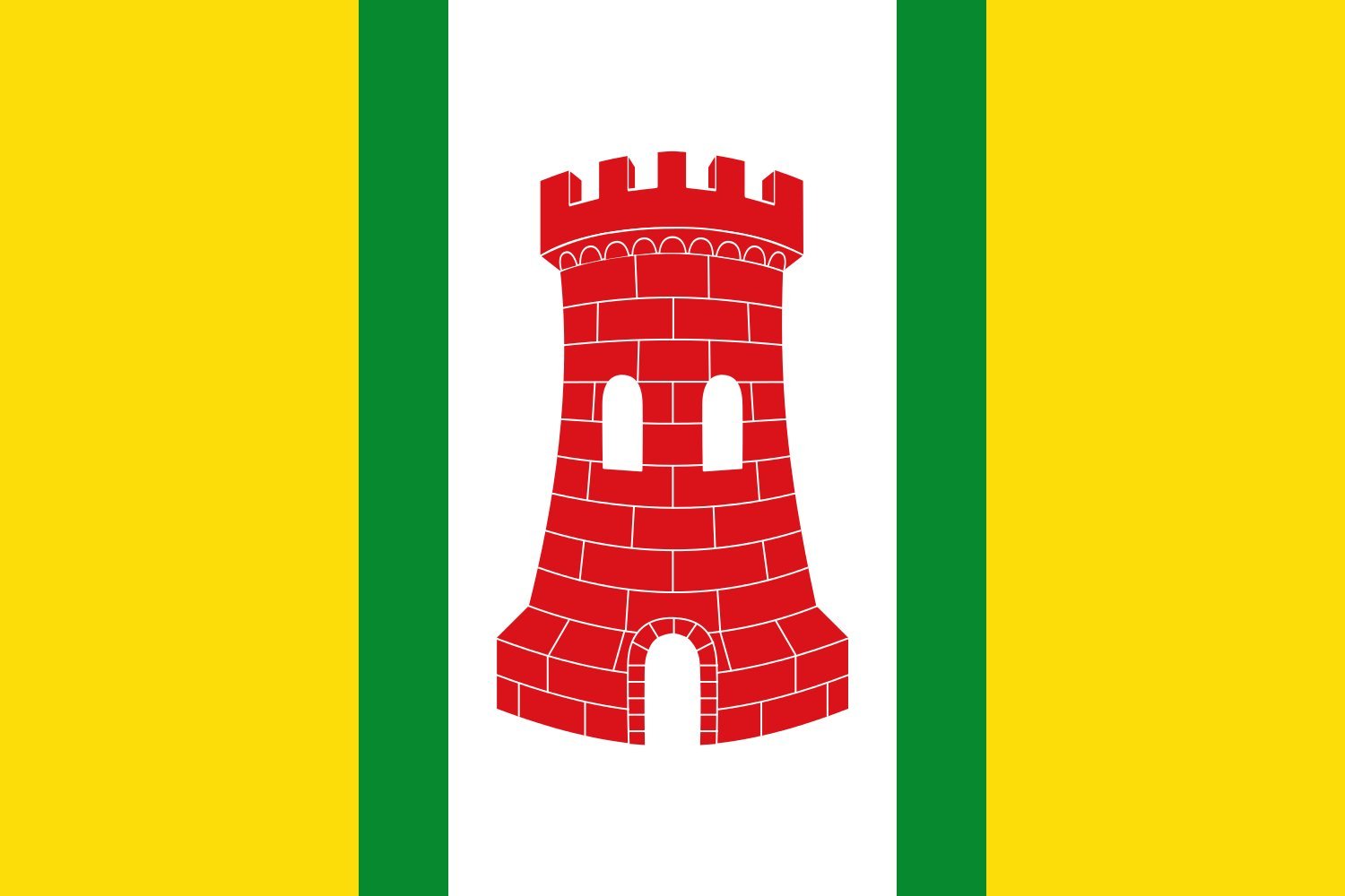 Drapeau large Hinojosa rectangulaire idéal pour pavoiser vos événements extérieurs