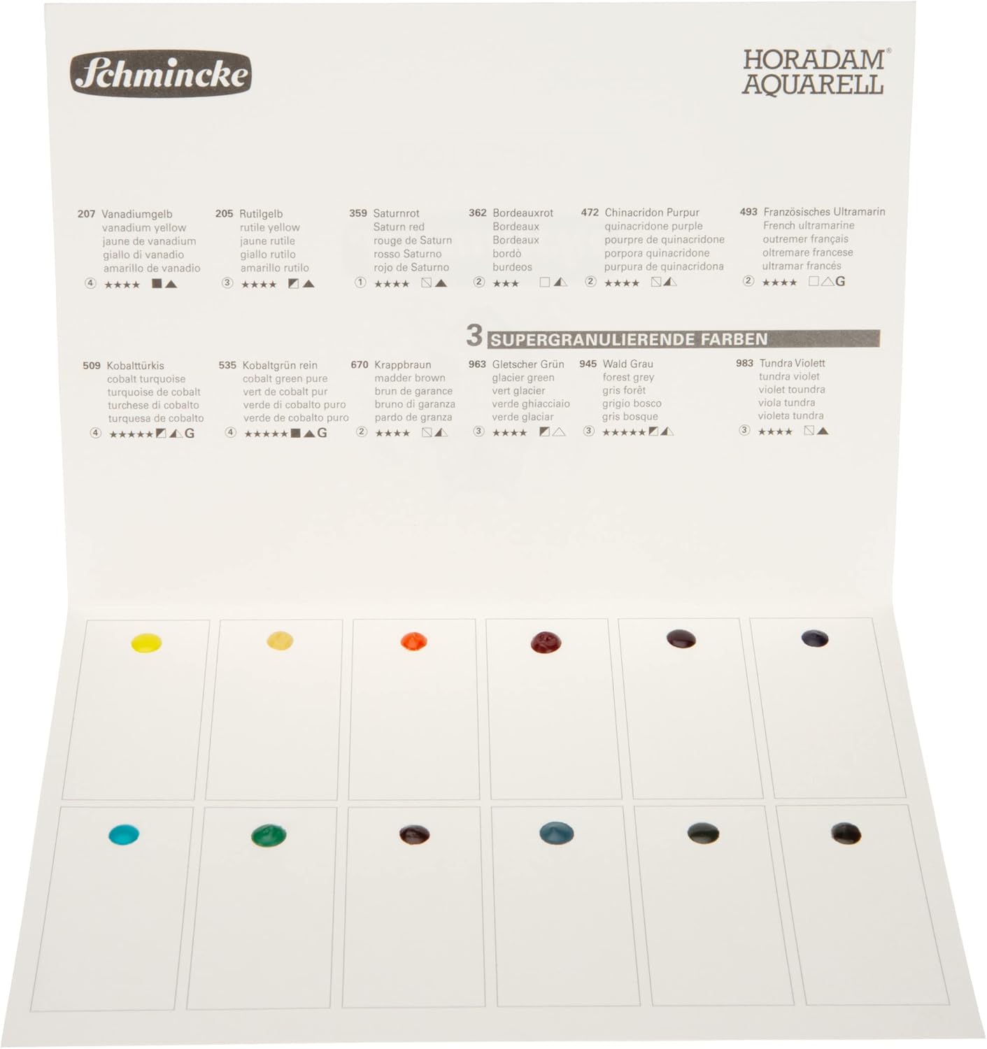 Schmincke - HORADAM® AQUARELLdark Wooden Box with 24 Finest Watercolor Paints, 74883097, Gift Set, Premium Watercolor Paints, 24 x 1/2 Pans