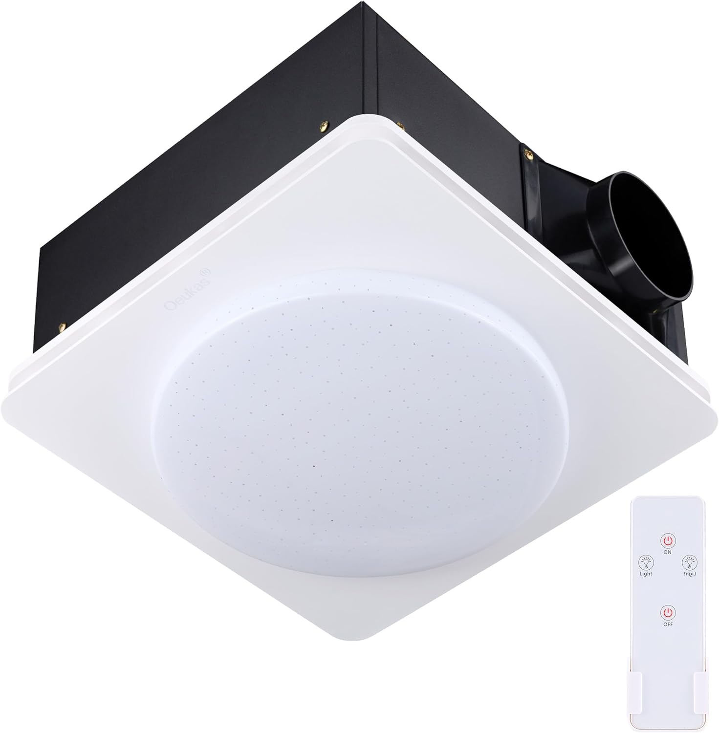 2 in 1 Bathroom Exhaust Fan with Light, 40W Quiet Vent Fan - 190 CFM & 1.0 Sone Bath Fan with Light, 1500lm LED Light, Easy to Install, Remote Control, UL Listed