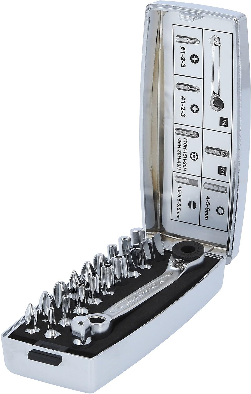 Ks Tools Silber / Schwarz 918.452 1/4-Inch Chrome+ Tool Kit Ratchet (20 Pieces)