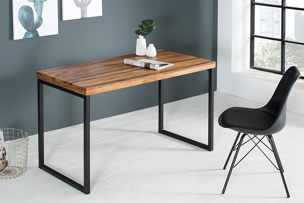 Riess Ambiente Massiver Schreibtisch Elements - 120cm - schwarz - Sheesham Metall Bürotisch Massivholz Holztisch