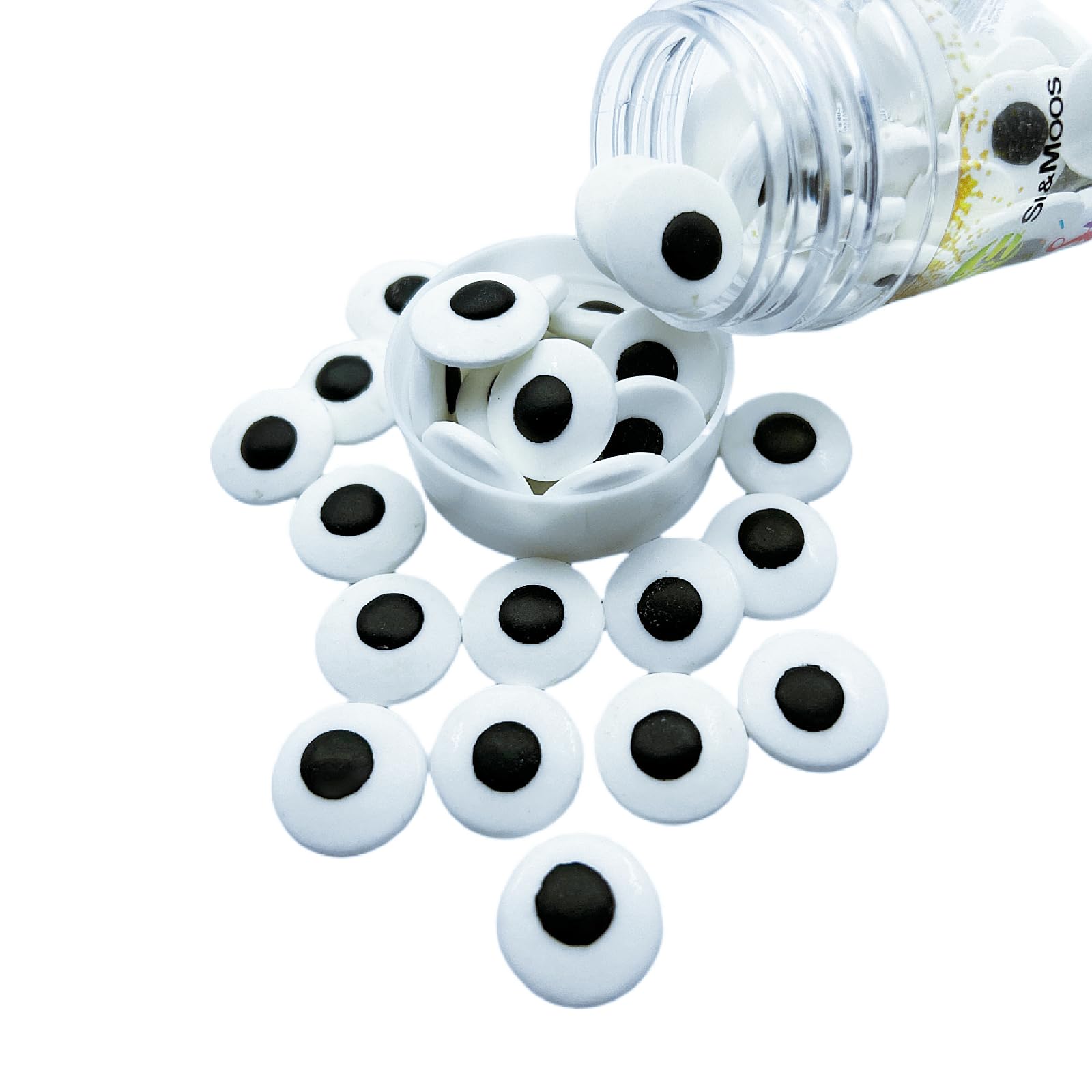 SE Si&Moos Large Candy Eyeballs for Decorating Large Edible Eyes Jumbo Edible Eyeballs Big Googly Eyes Candy Christmas Cookie Decorations Halloween Sprinkles Halloween Cupcake Toppers 3 OZ